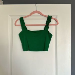 Sunday Beat Green Crop-top
